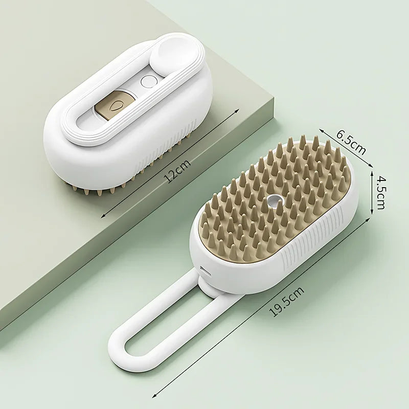 Ultimate 3-in-1 Pet Grooming Brush: Electric Steam Cleaner, Massage Comb & Hair Removal Tool for Cats & Dogs